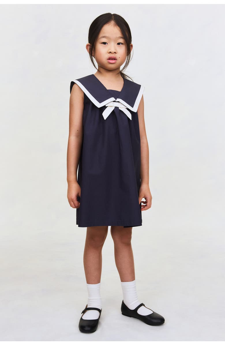 H&M Cotton Sailor Dress, Alternate, color, Navy Blue