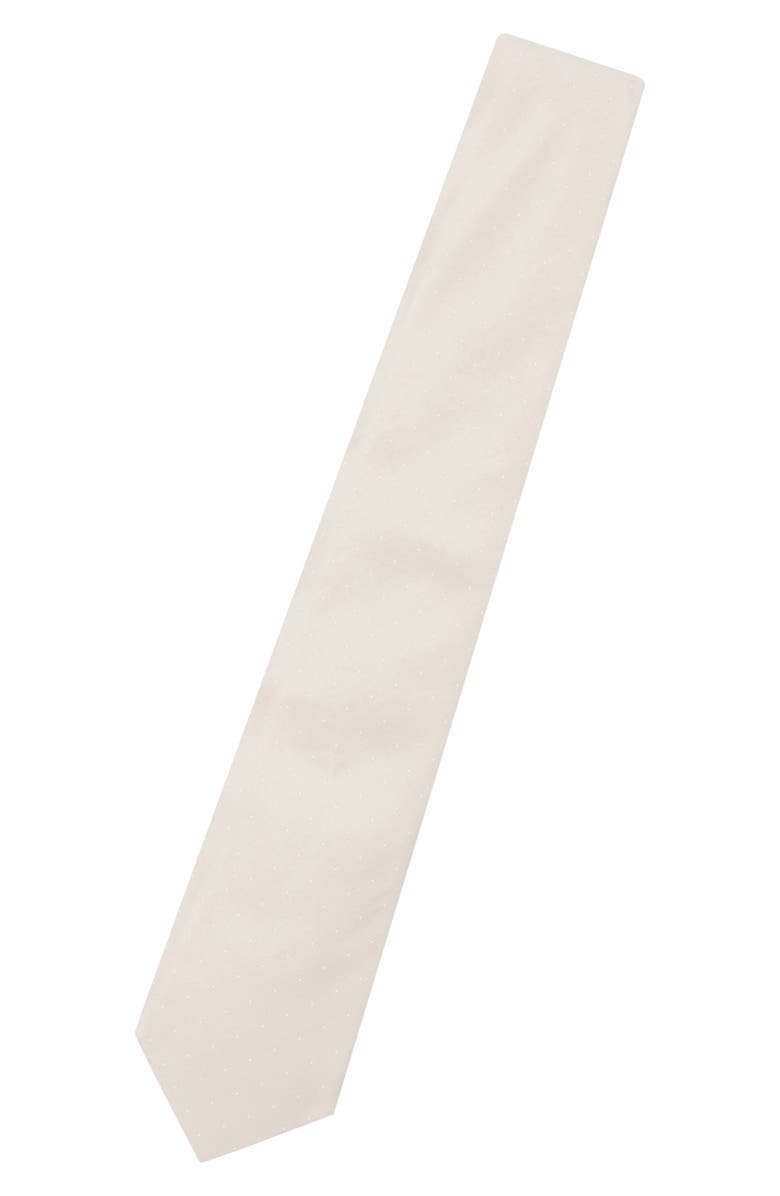 CONSTRUCT Dot Print Satin Tie, Alternate, color, Vanilla