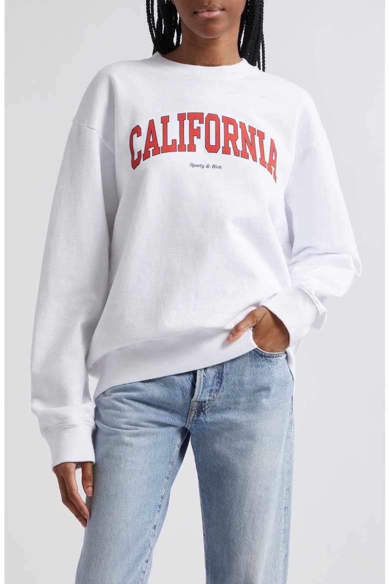 California Graphic Sweatshirt, Main, color, WHITE