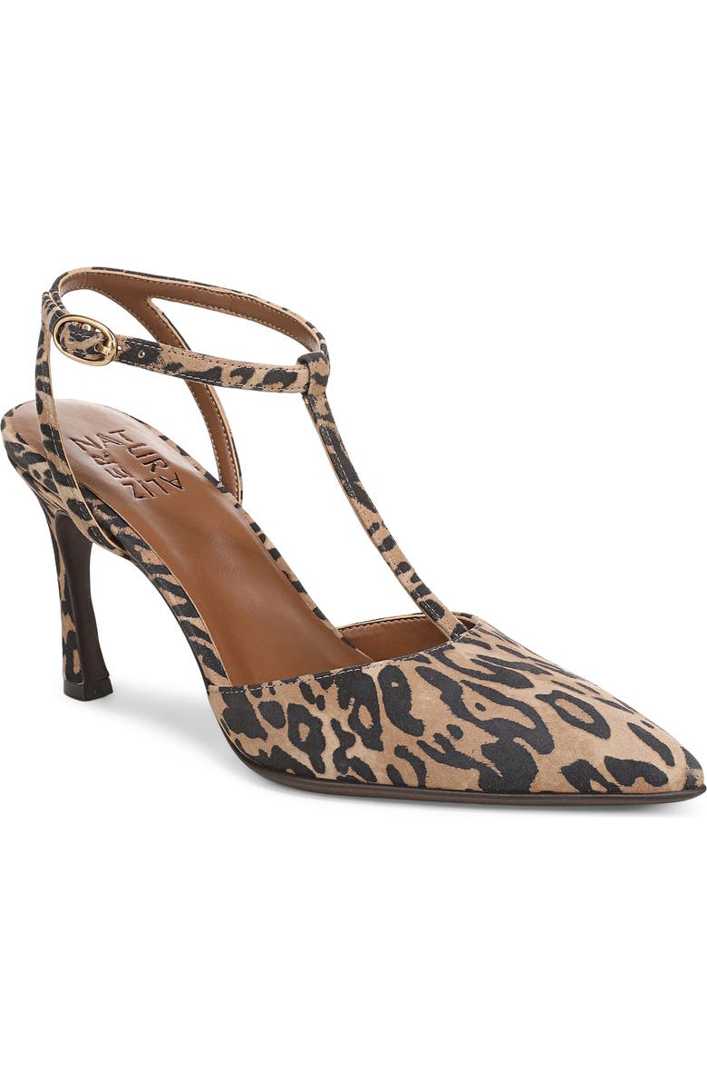 Naturalizer Astrid T-Strap Pointed Toe Pump, Main, color, Dark Brown/ Black