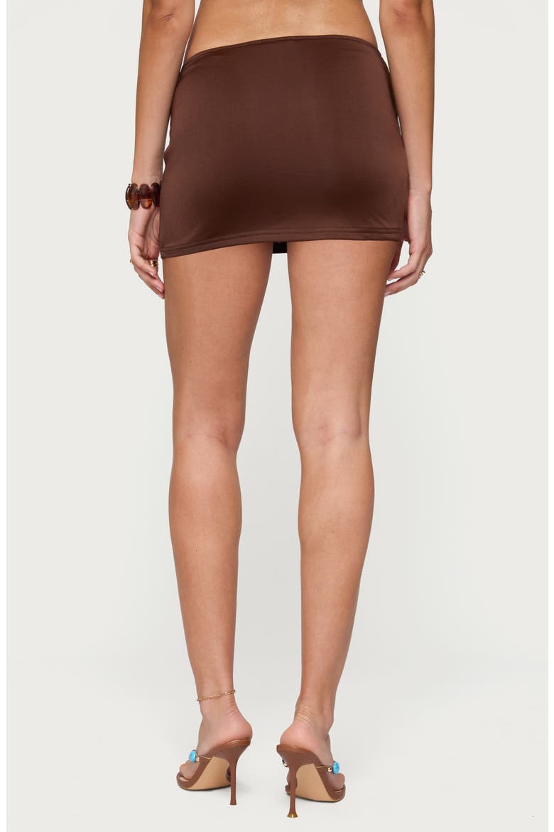 Isaiah Ruched Miniskirt, Alternate, color, DARK-BROWN