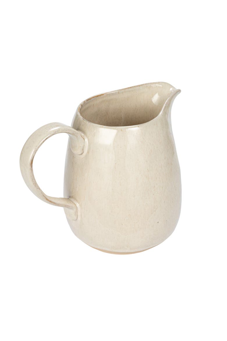 Stoneware Pitcher with Reactive Glaze and Speckles, Cream, Main, color, Cream