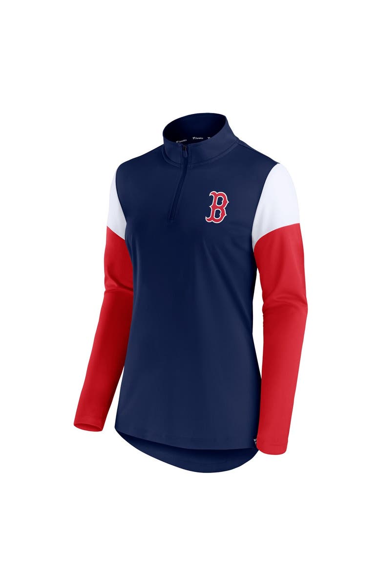 FANATICS Women's Fanatics Branded Navy/Red Boston Red Sox Authentic Fleece Quarter-Zip Jacket, Alternate, color, 