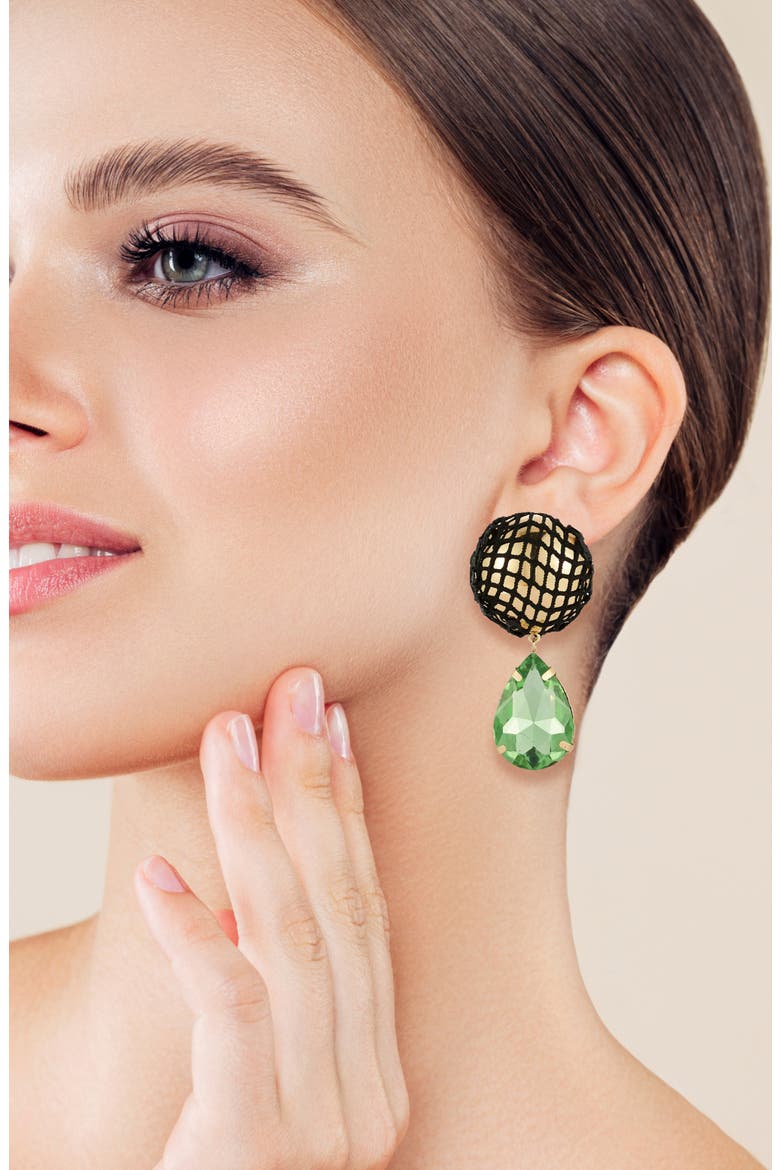Fishnet Drop Earrings, Alternate, color, GOLD