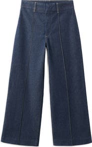 MANGO Seamed High Waist Wide Leg Jeans