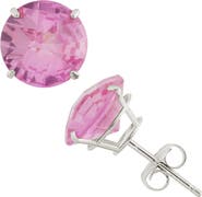 FZN 10K White Gold Solitaire Stud Earrings