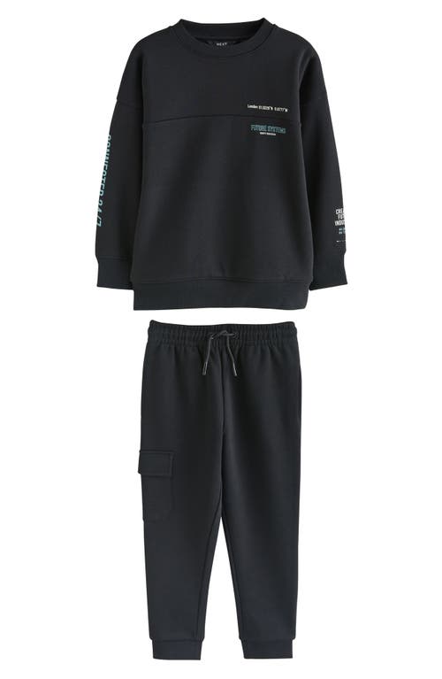 Next Kids' Utility Sweatshirt & Joggers Set In Black