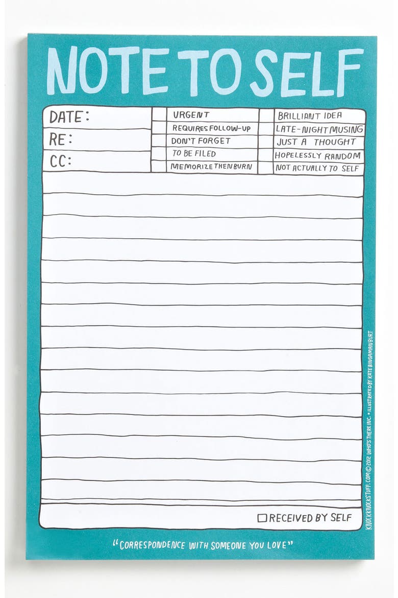 'Note to Self' Notepad, Main, color, BLUE