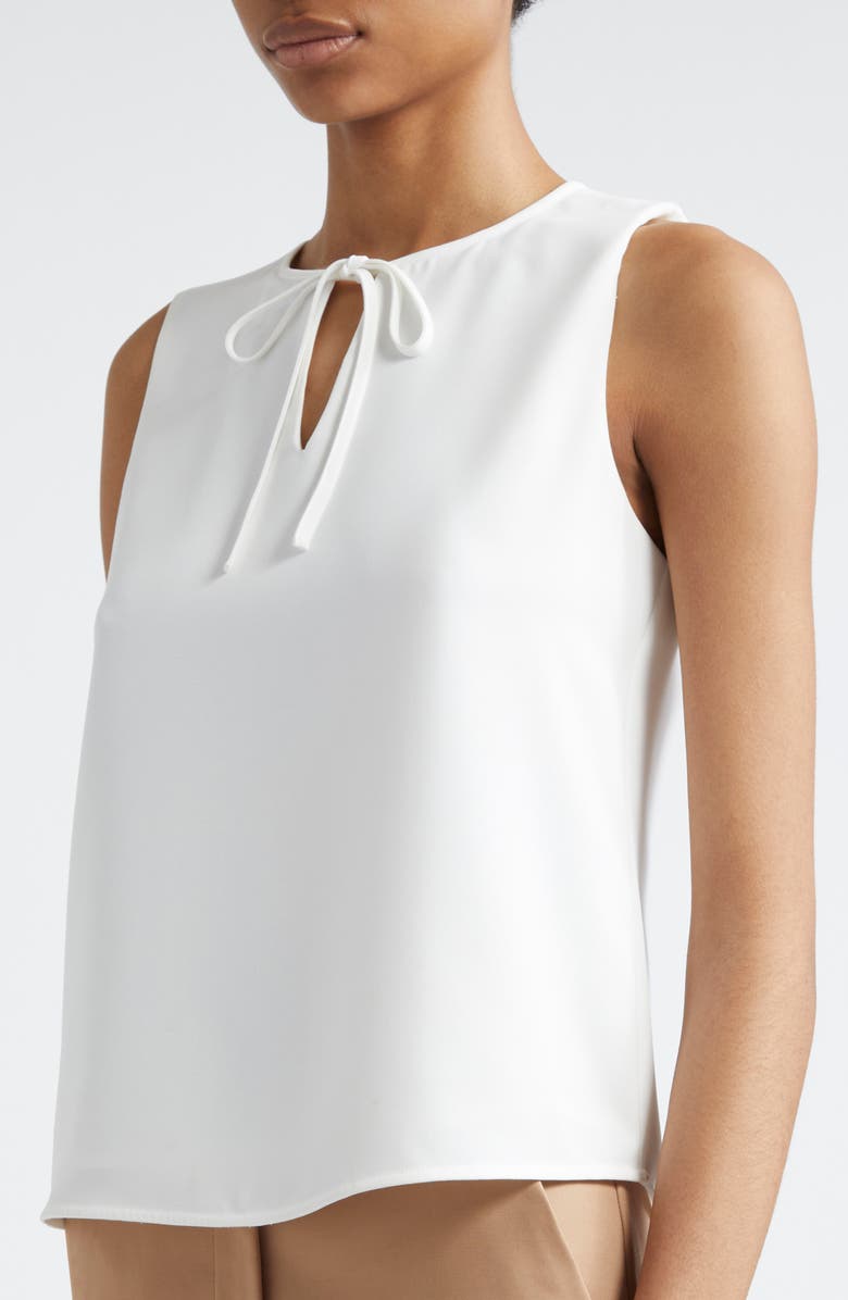 Emporio Armani Tie Neck Sleeveless Top, Alternate, color, Off White