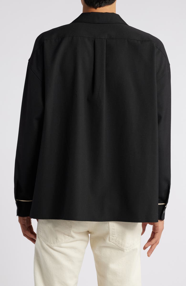 FRAME Long Sleeve Camp Shirt, Alternate, color, Black