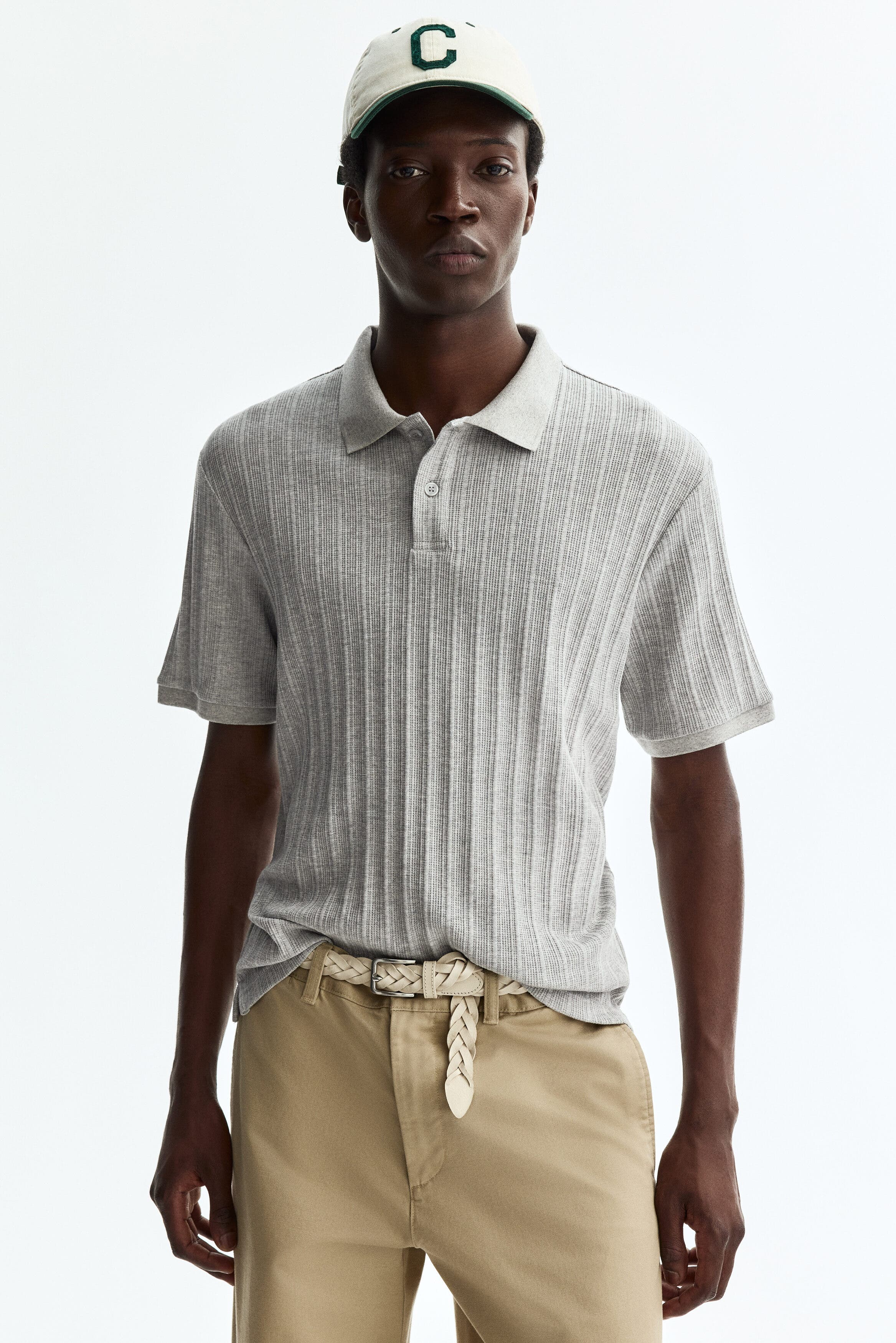 Slim Fit Textured Jersey Polo Shirt - image 2