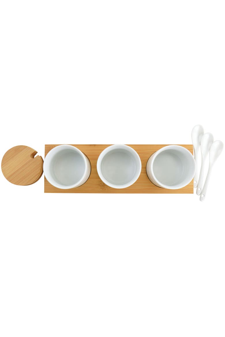 Gracious Dining 10 Piece Fine Ceramic Condiment Jars Serving Set, Alternate, color, White