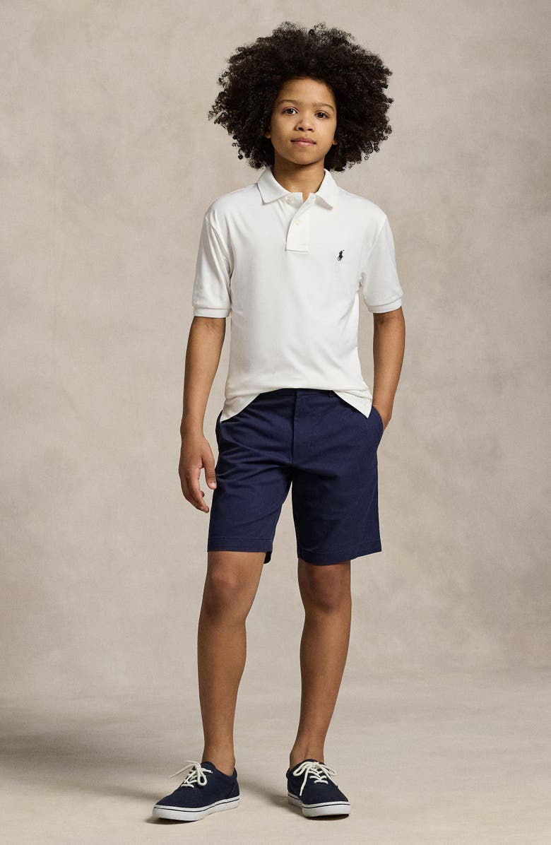 Polo Ralph Lauren Kids' Flat Front Cotton Twill Chino Shorts, Alternate, color, Navy