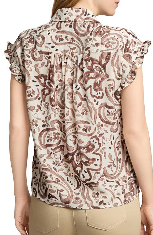 Jones New York Ruffle Sleeve Button-up Shirt