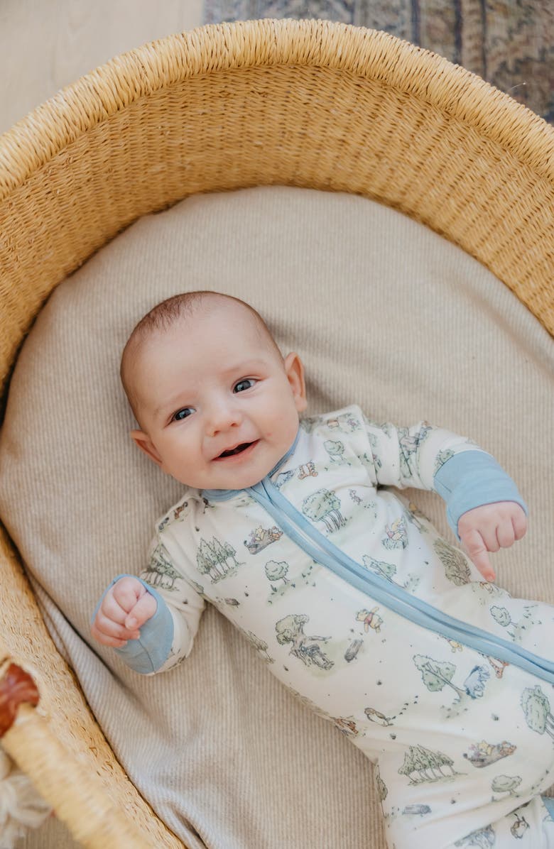 Copper Pearl Hundred Acre Woods Convertible Zip-Up Footie, Alternate, color, Hundred Acre Wood