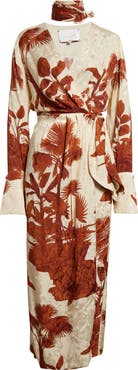 Johanna Ortiz Unmooring Long Sleeve Wrap Dress