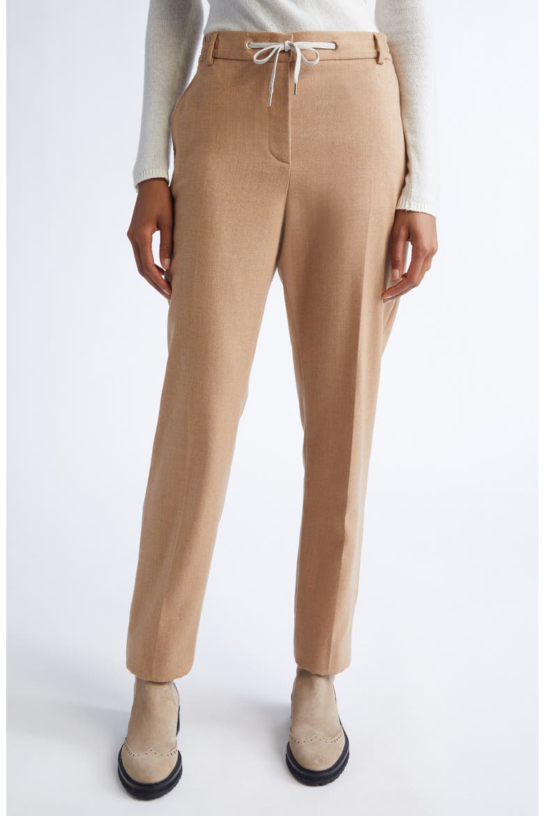 Drawstring Waist Virgin Wool Pants, Main, color, 02 SAND