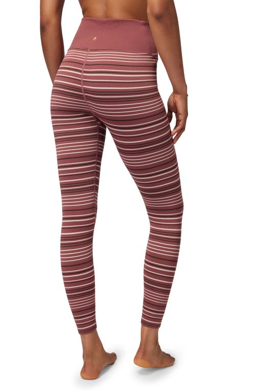 SPIRITUAL GANGSTER SPIRITUAL GANGSTER LOVE SCULPT STRIPE CROSSOVER WAIST RIB 7/8 LEGGINGS