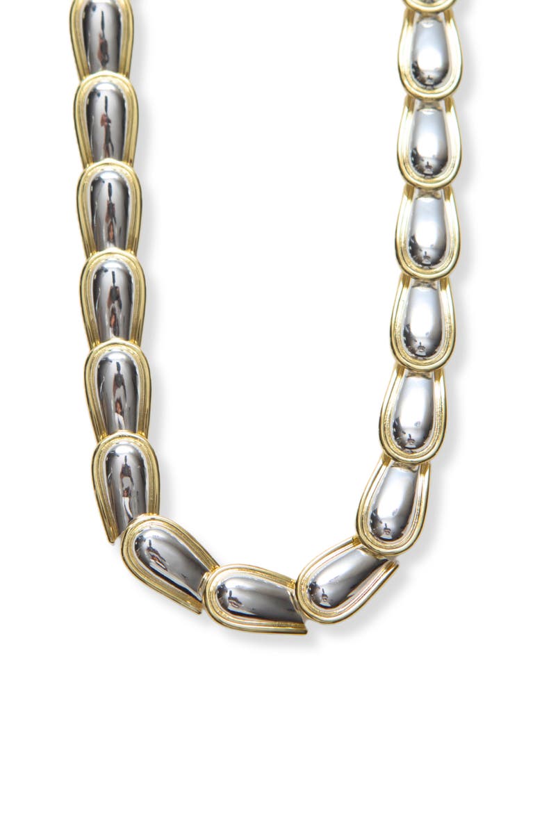 All Around Convex Link Necklace, Main, color, TWO TONE