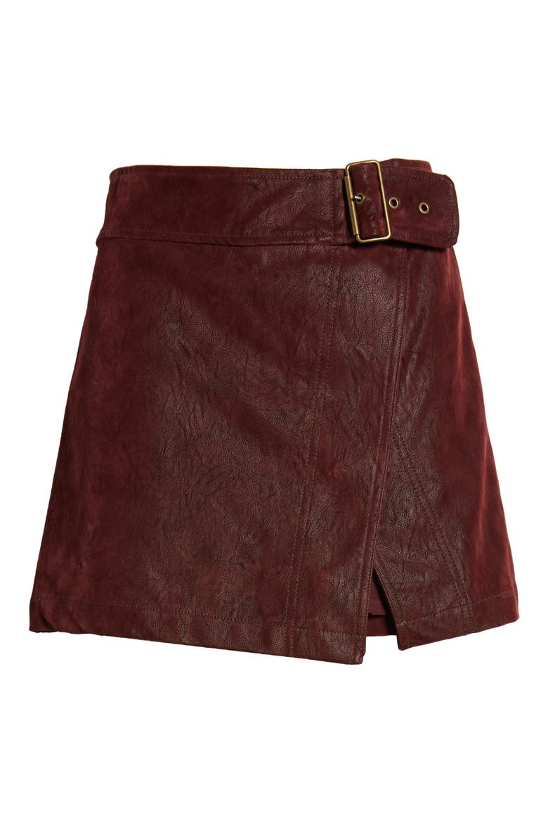 Ari Wrap Skirt, Alternate, color, WINE