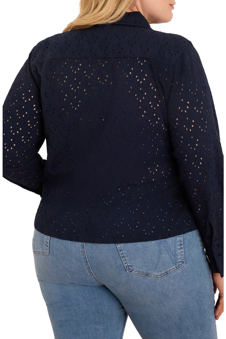Eyelet Poplin Shirt, Alternate, color, DARK INDIGO