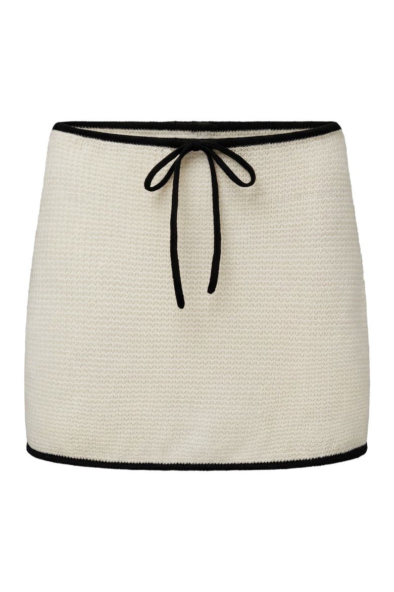 Knit Linen Mini Skirt, Alternate, color, Egret/Black