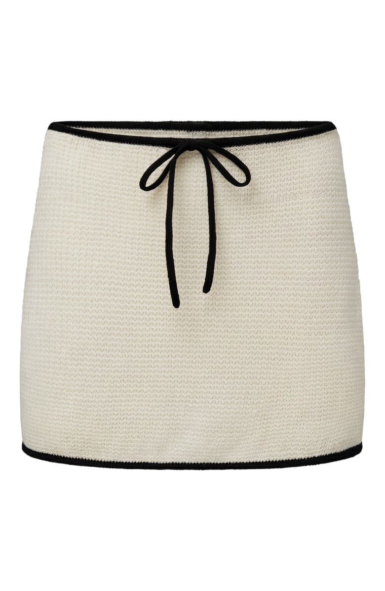 Onia Knit Linen Mini Skirt, Alternate, color, Egret/Black