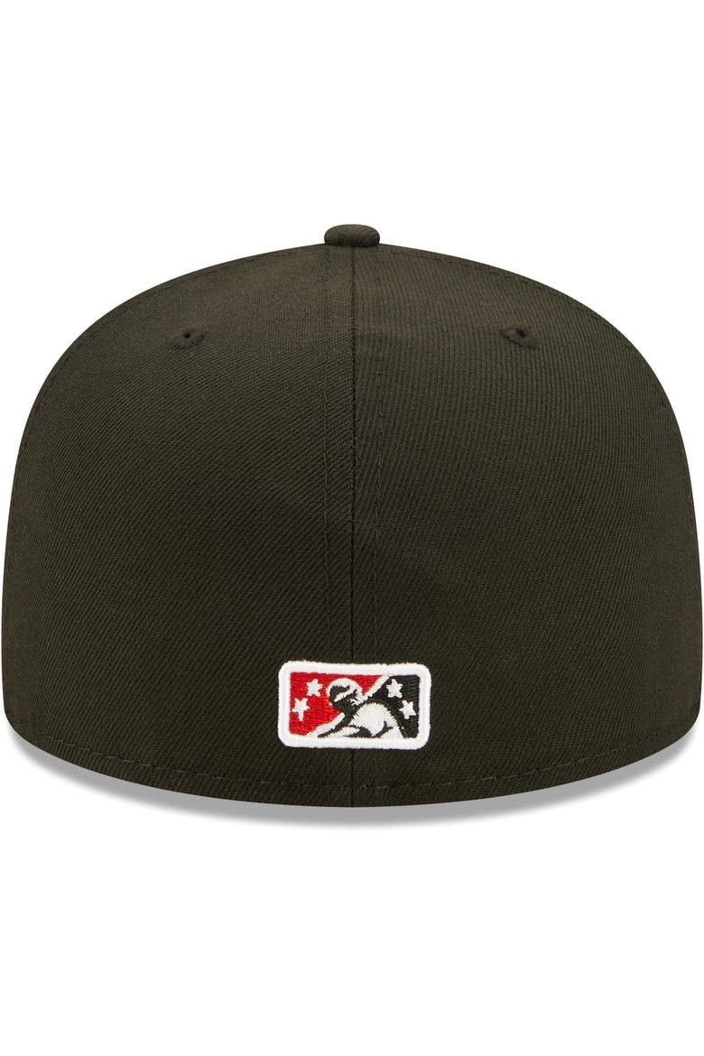 Men's New Era Black Indianapolis Indians Authentic Collection Team Alternate 59FIFTY Fitted Hat, Alternate, color, Black