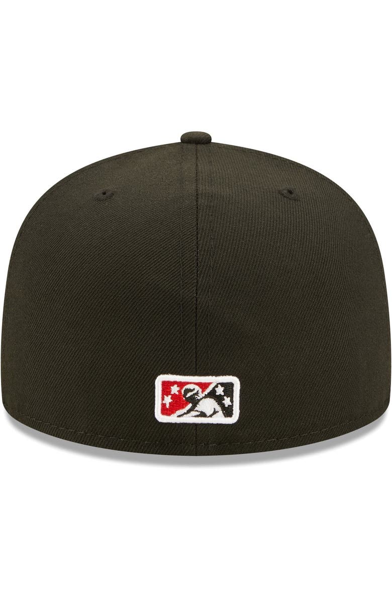 New Era Men's New Era Black Indianapolis Indians Authentic Collection Team Alternate 59FIFTY Fitted Hat, Alternate, color,
