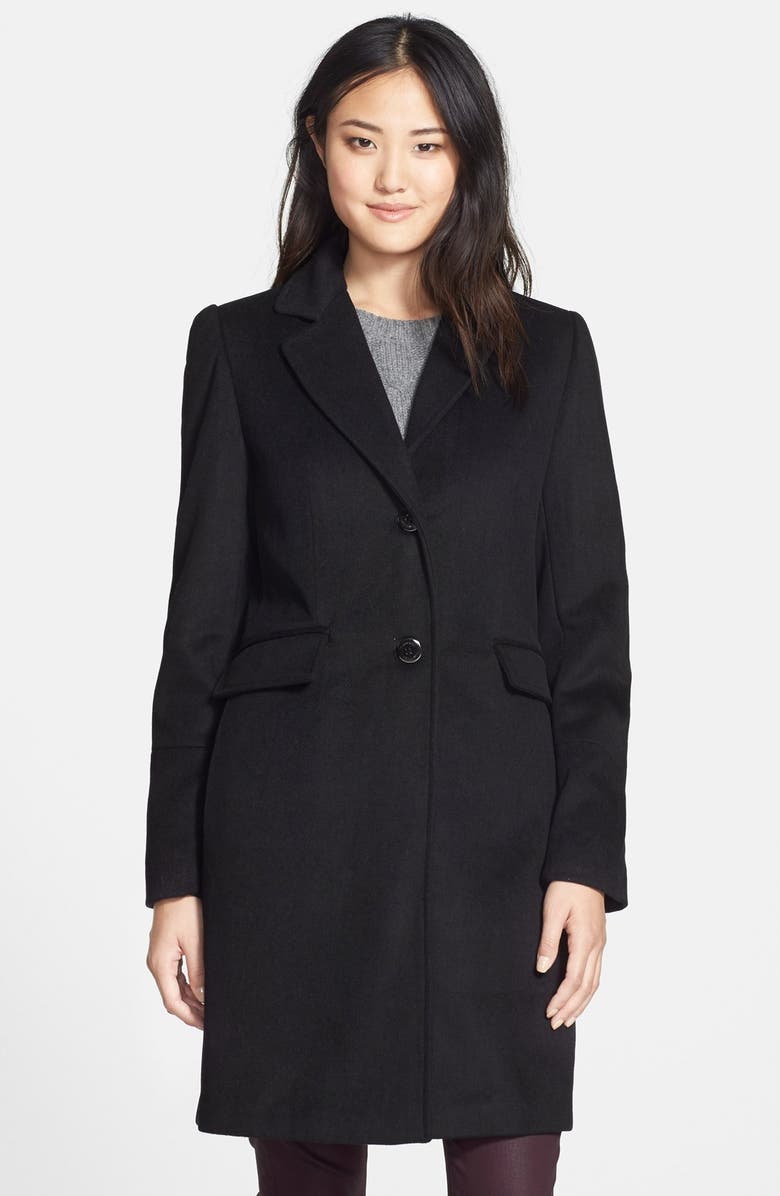 Calvin Klein Notch Collar Wool Blend Coat, Main, color,
