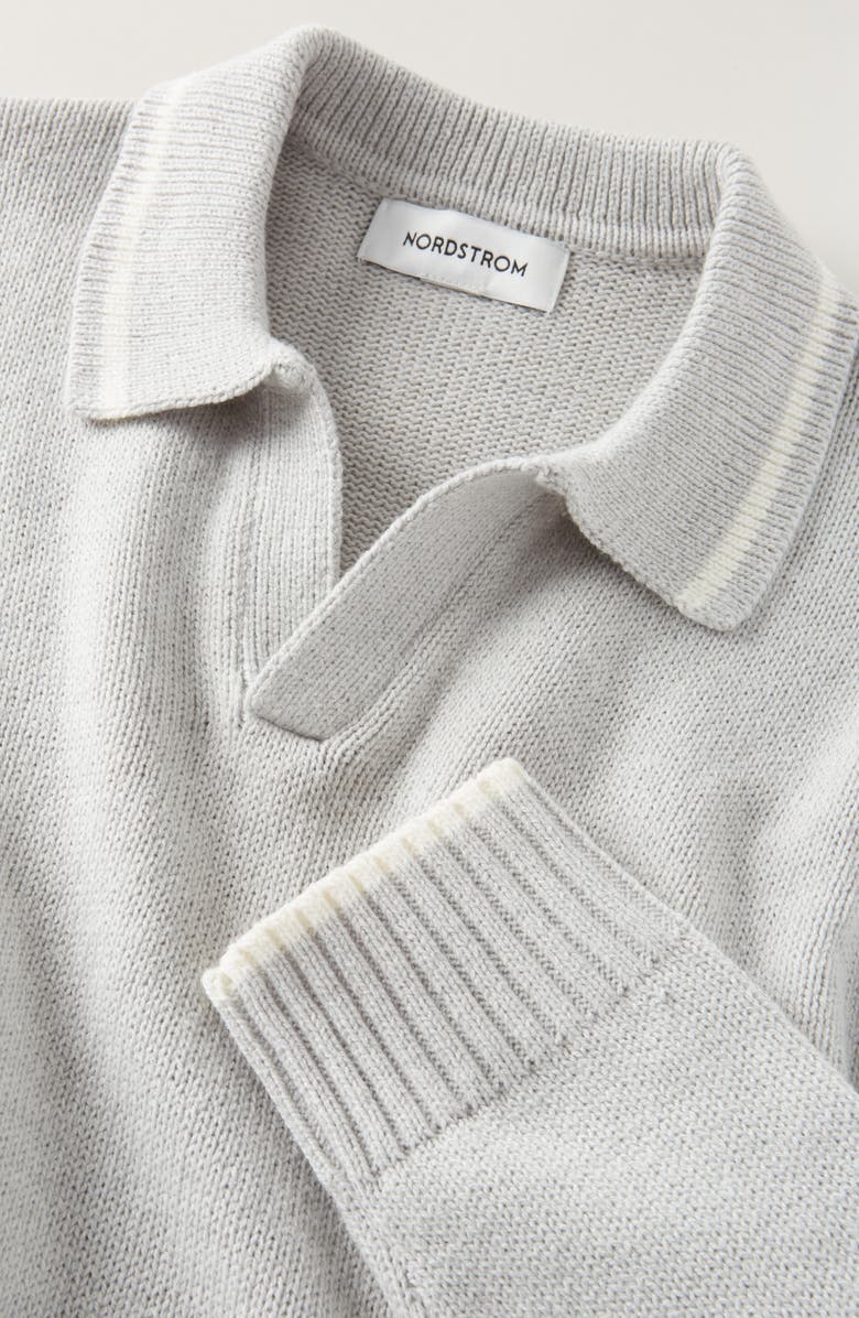 Nordstrom Kids' Collared Sweater, Alternate, color, Grey Light Heather