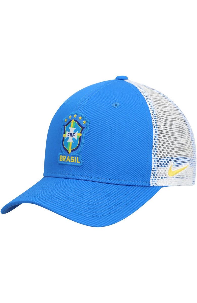 Nike Men's Nike Blue Brazil National Team Classic99 Trucker Snapback Hat, Main, color, 