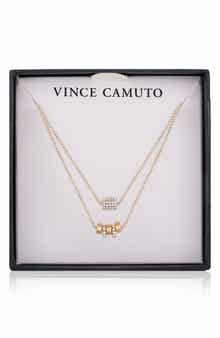 Vince Camuto Set of Two Crystal Bead Chain Necklaces