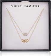 Vince Camuto Set of Two Crystal Bead Chain Necklaces