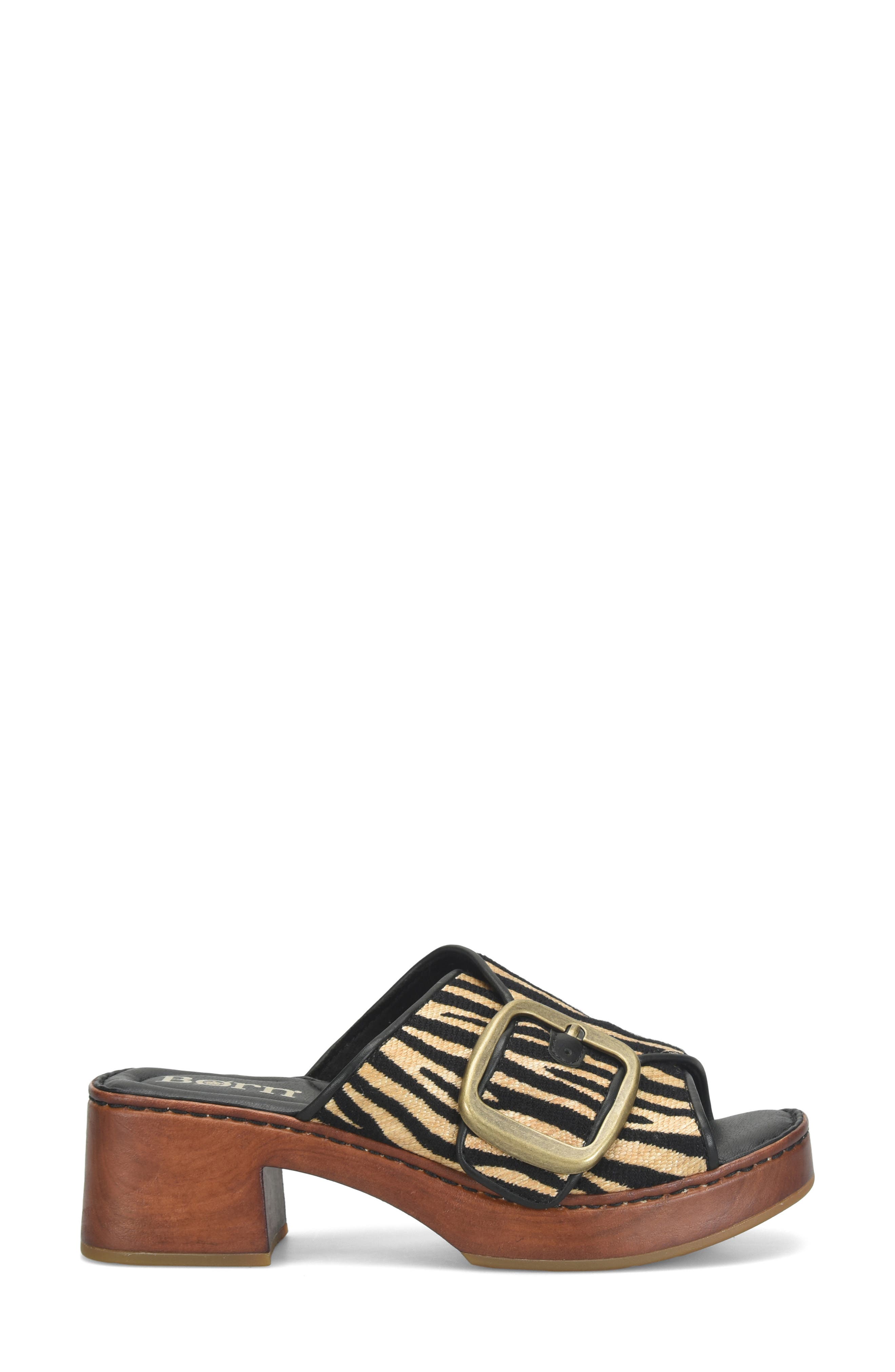 Børn Bangle Platform Slide Sandal, Alternate, color, Black Zebra