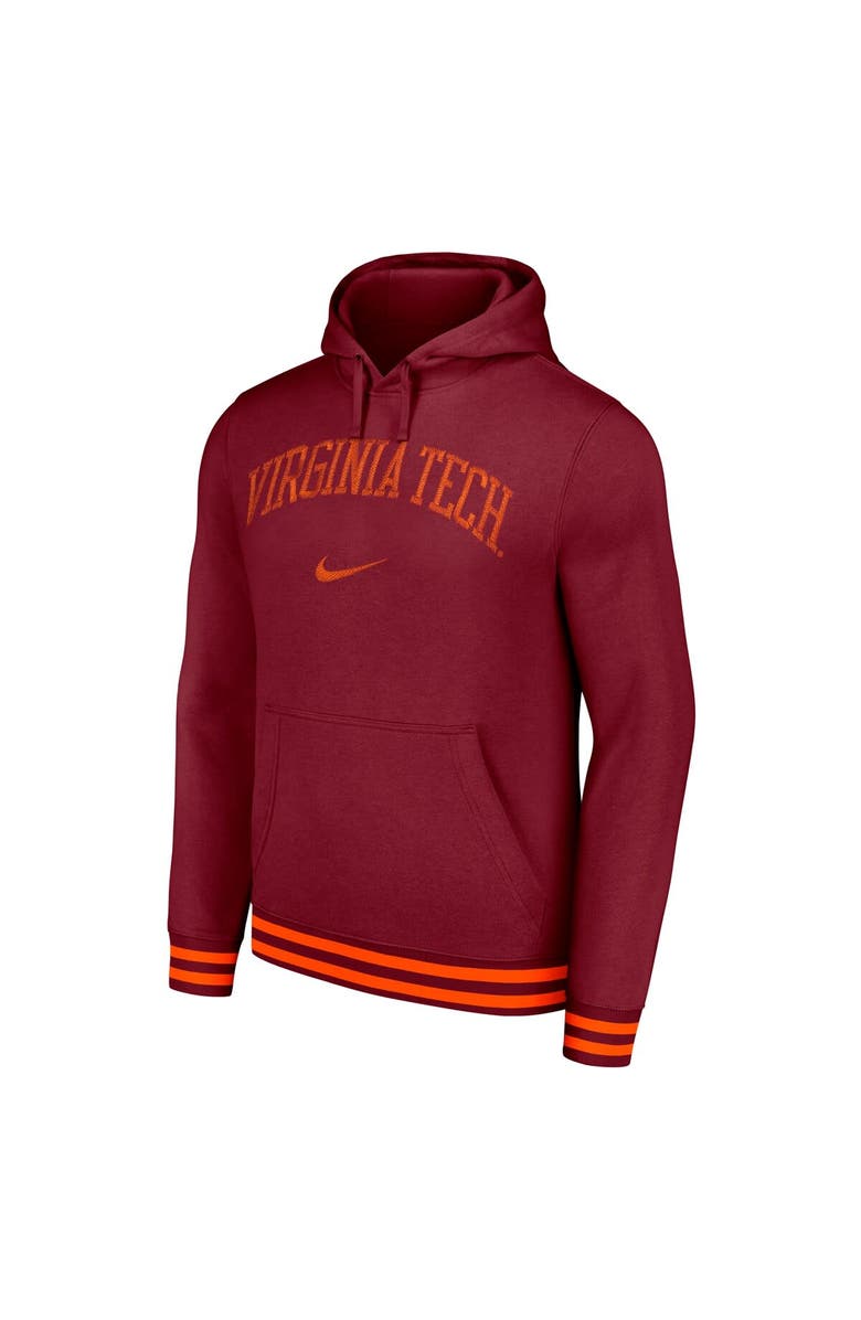 Nike Men's Nike Maroon Virginia Tech Hokies Distressed Sketch Retro Fitted Pullover Hoodie, Alternate, color, 