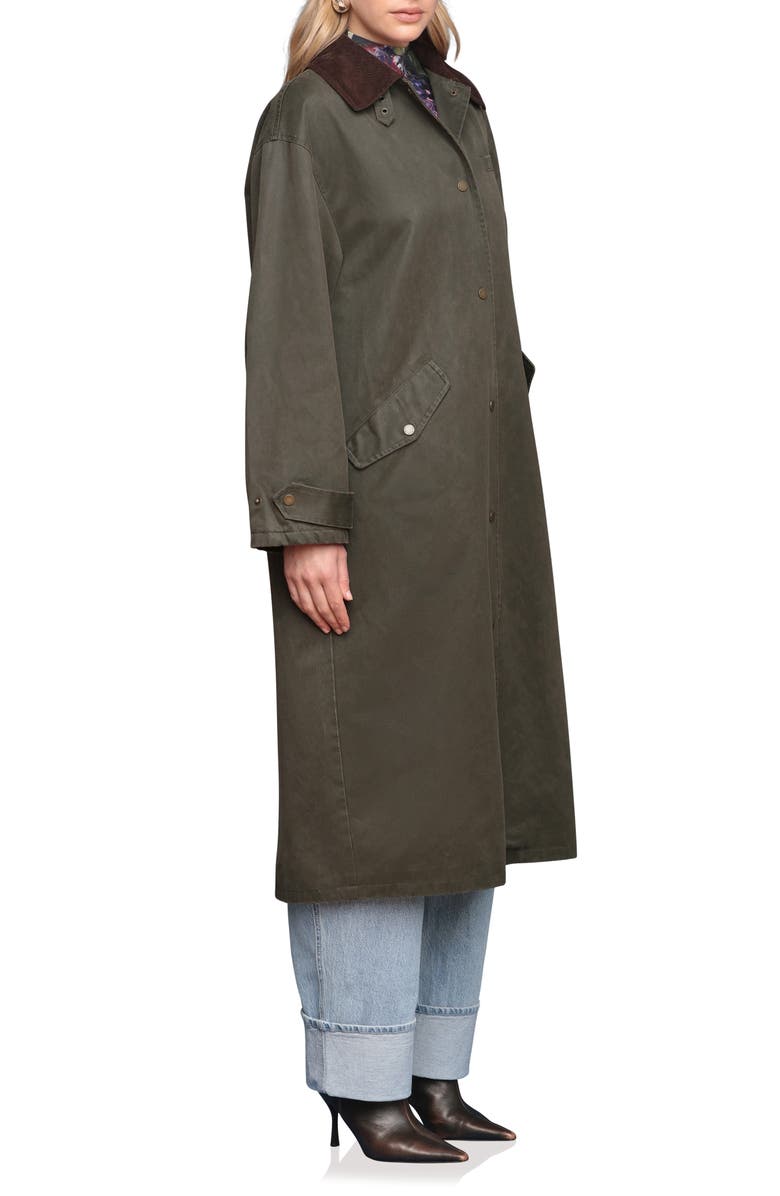 Avec Les Filles Contrast Collar Barn Coat, Alternate, color, Army