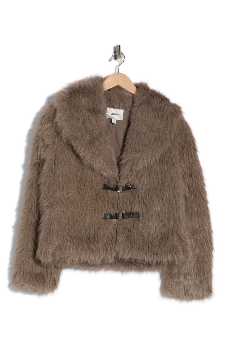 JASON WU Faux Fur Jacket, Alternate, color, Dark Taupe