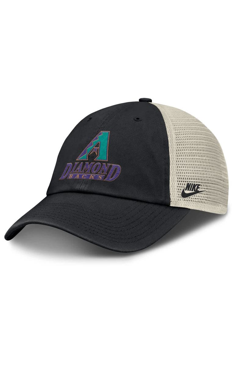 Nike Men's Nike Black/Natural Arizona Diamondbacks Cooperstown Collection Club Trucker Adjustable Hat, Main, color, 