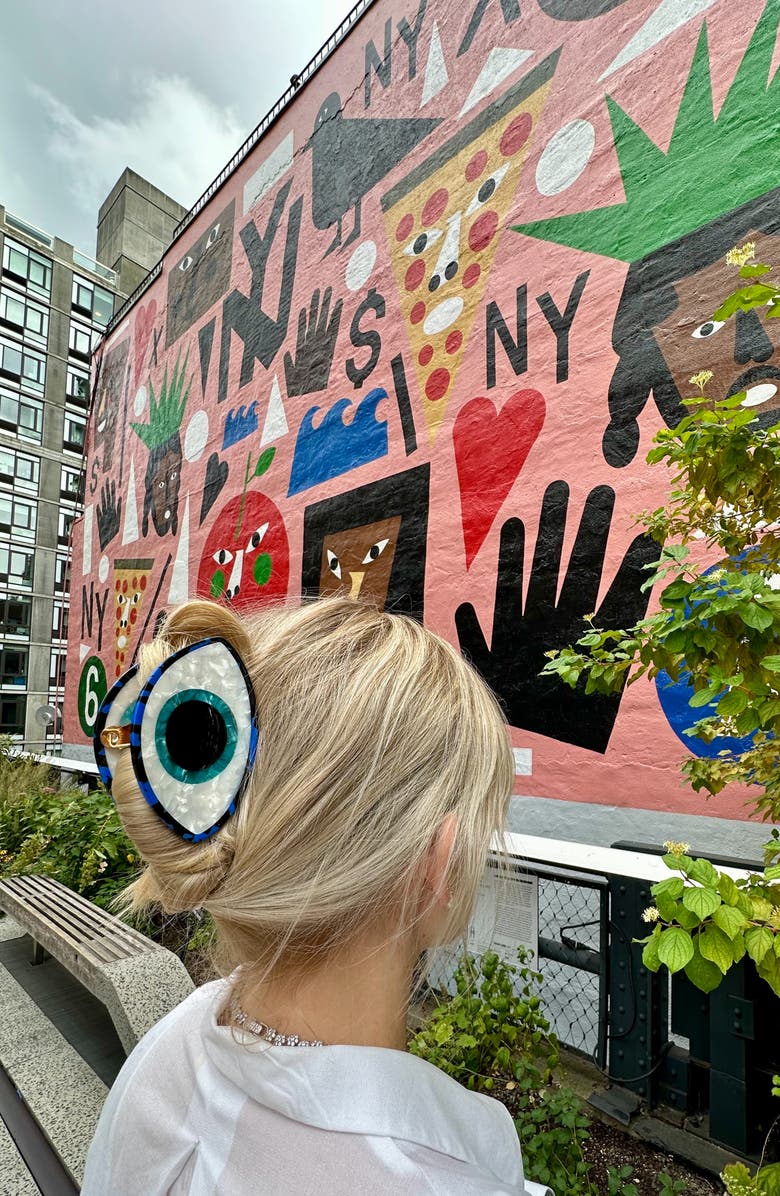 Solar Eclipse Evil Eye Claw Hair Clip, Alternate, color,