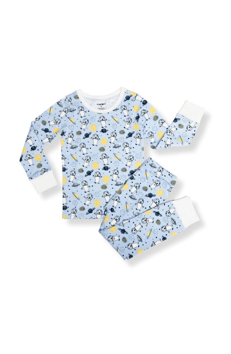 Norani Kids Organic Two-Piece Pajama Set, Main, color, Space Bears