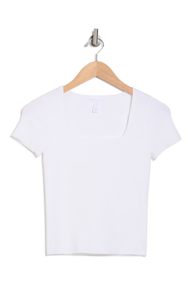 Compact Short Sleeve Sweater, Alternate, color, WHITE
