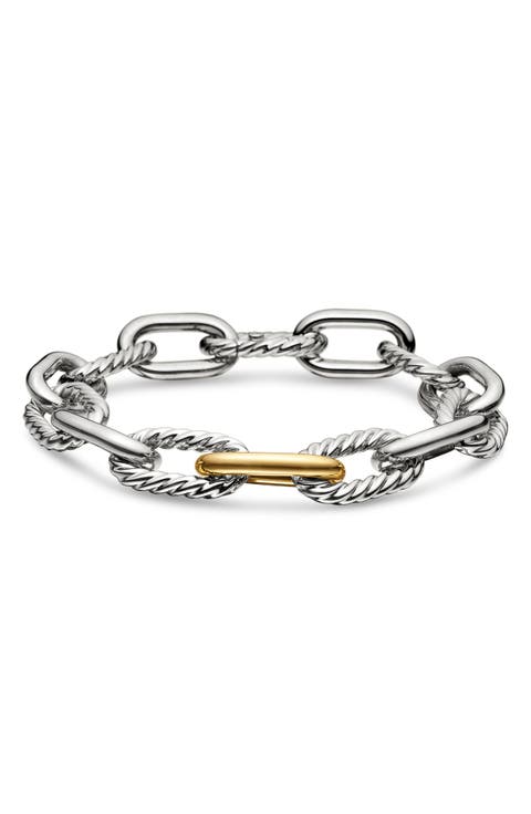 DY Madison Chain in Silver with 18K Gold Bracelet, 11mm