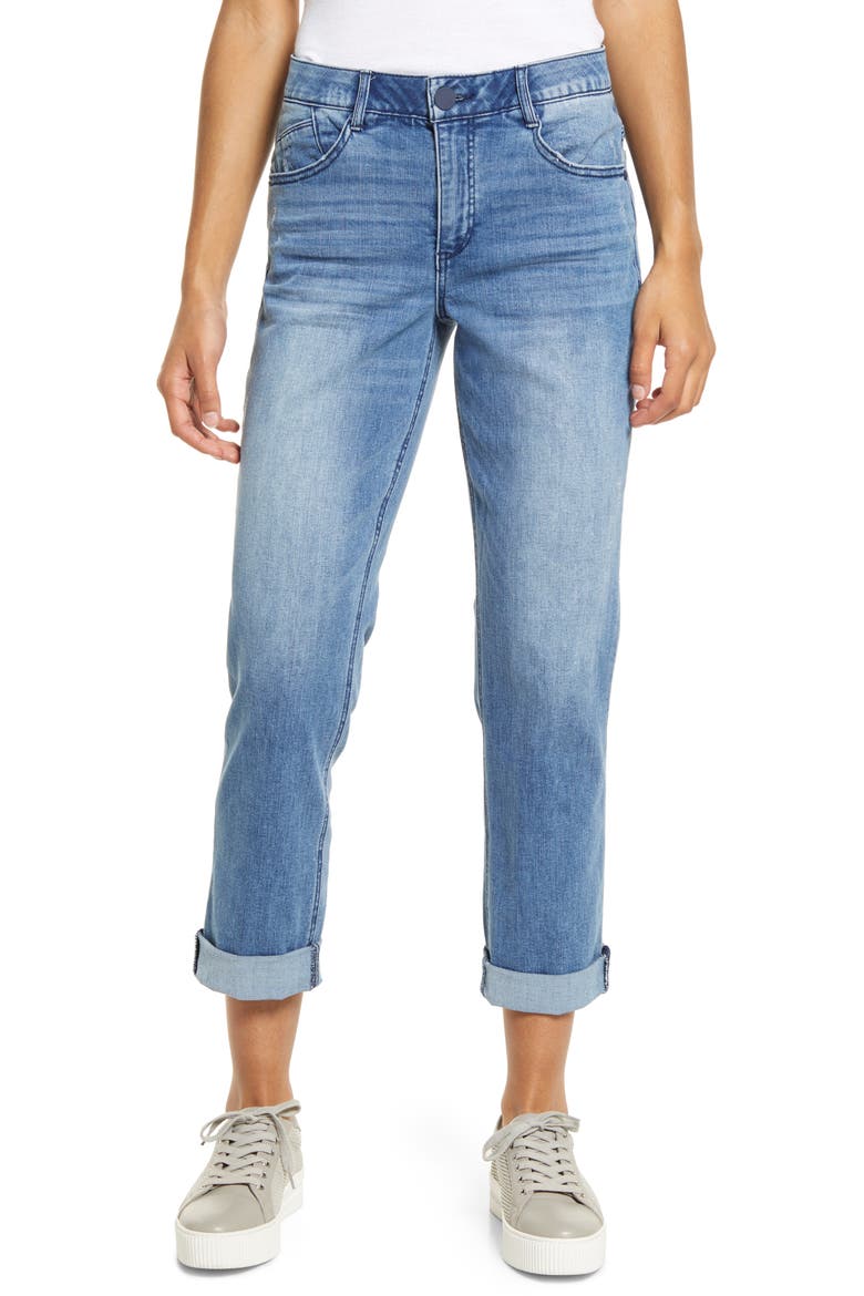 'Ab'Solution CoolMax® High Waist Crop Straight Leg Jeans (Nordstrom Exclusive), Main, color, BLUE