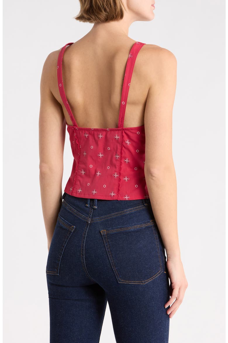 x Dolly Parton Lace-Up Poplin Tank, Alternate, color, FLARE BANDANA PRINT