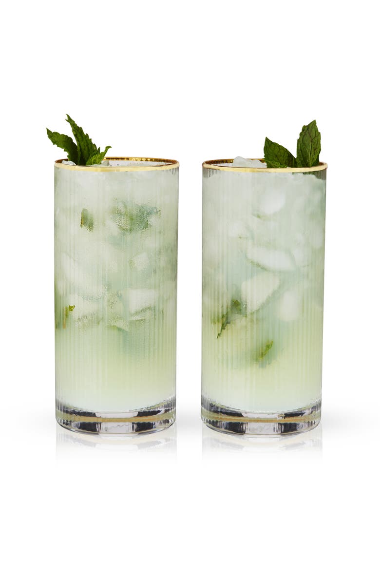 Viski Meridian Crystal Highball Glasses Set of 2, Alternate, color, Clear