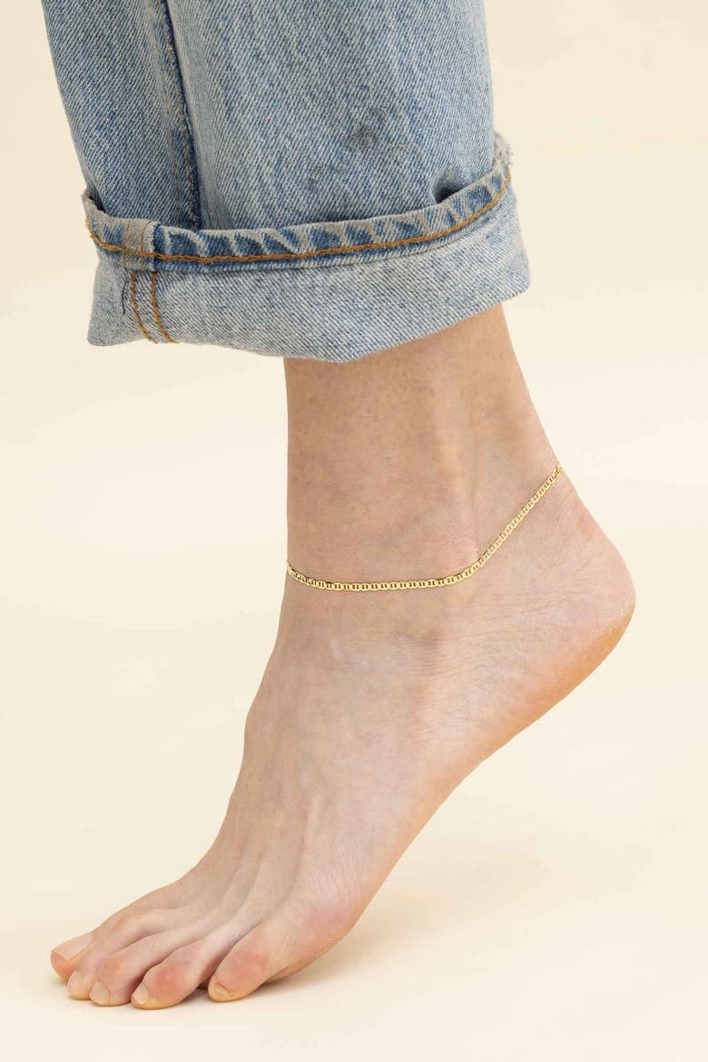 14K Yellow Gold Mystic Mariner Anklet, Alternate, color, Yellow Gold