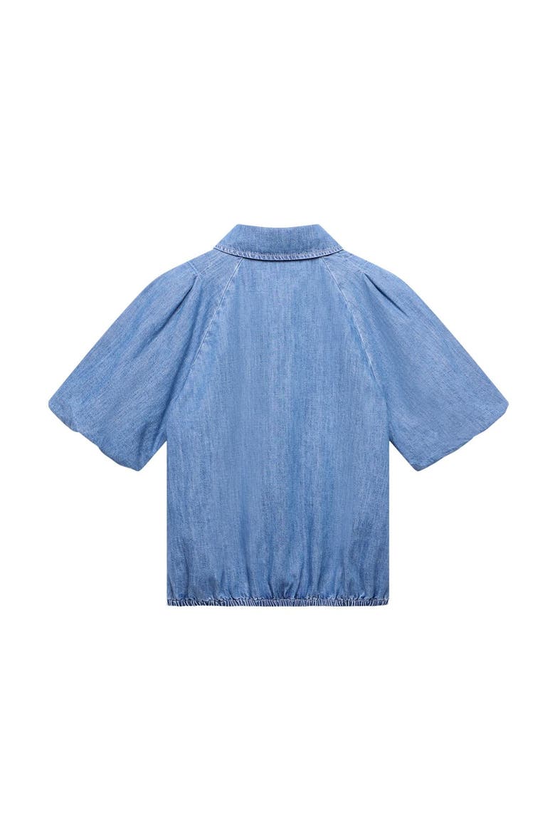Denim Puff Sleeve Shirt, Alternate, color, Blue