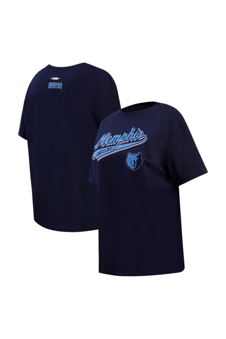 Women's Pro Standard Navy Memphis Grizzlies Script Boyfriend T-Shirt, Alternate, color, Navy