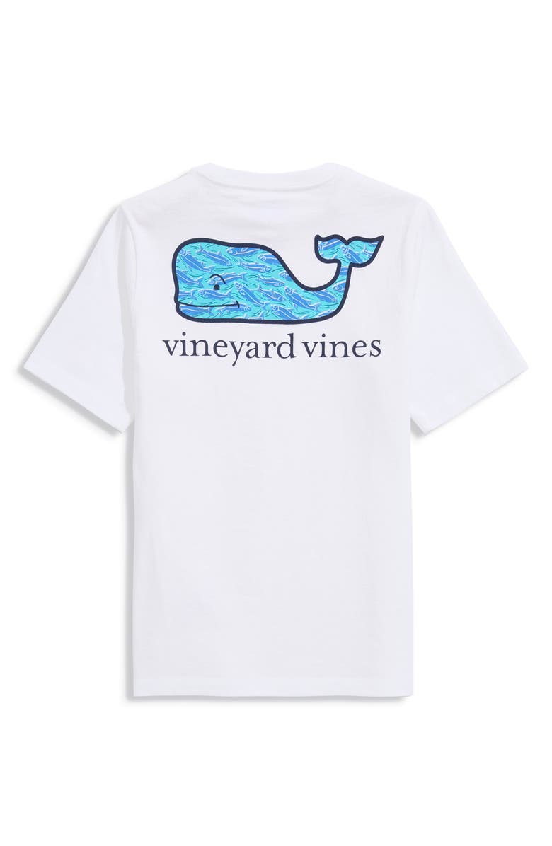 vineyard vines Kids' Whale Fill Cotton Graphic Pocket T-Shirt, Alternate, color, White Cap